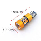 1 Pair Car T10 12V LED Signal Light Orange Amber Light Position Parking City Lights T10 168 194 2825 W5W 19SMD LED Bulb Amagi