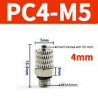 Mini Pneumatic Pipe Connector PC PL Screw Through Quick Fitting Fast Twist Joint ,Male Thread M3 M4 M5 M6 - Tube OD 3mm 4mm 6mm