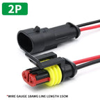 5/20/100 Sets HID 1/2/3/4/5/6 Pin Waterproof Auto Connector Kit with 15CM 18AWG Wire for Car/Truck Harness Wiring