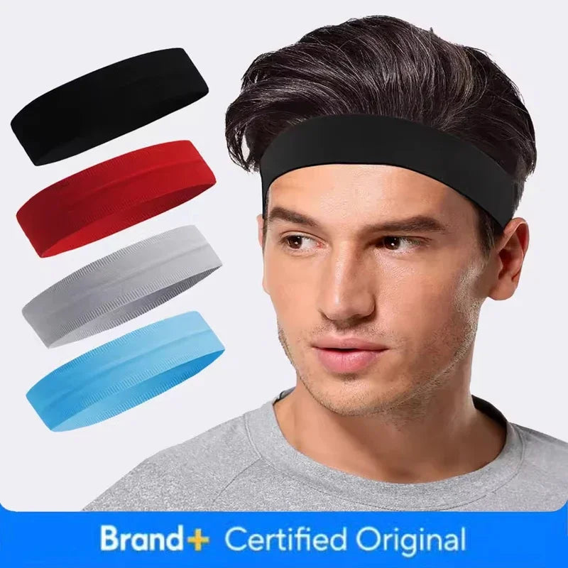 Mens Sports Headband Sweatband Anti-slip Stretch Elastic Outdoor Sport Sweat Headband Women Gym Running Tennis Headwrap Amagi