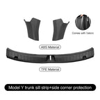For Tesla Model Y Trunk Sill Protector Premium TPE Rubber Boot Bumper Guards with ABS Sides Bar Fender Cover for Enhanced amagi
