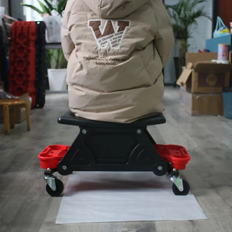 Car Multi-Function Chair Mechanic For Wax Polishing Projects Car Creeper Stool Chair Mobile Creeper Seat Car Wash Supplies Amagi