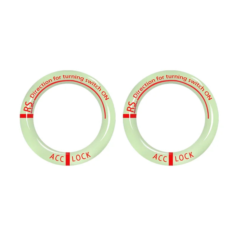 Car Ignition Luminous Sticker Key Ring Auto Key Switch Surrounding Protective Style Decoration Vehicle Glow Fluorescent Keyring