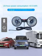 Car Seat Back Cooling Fan USB Charge Dual Head Fan 360 Degree Rotation Portable Cooler 3-Speed Super Wind Car Accessories