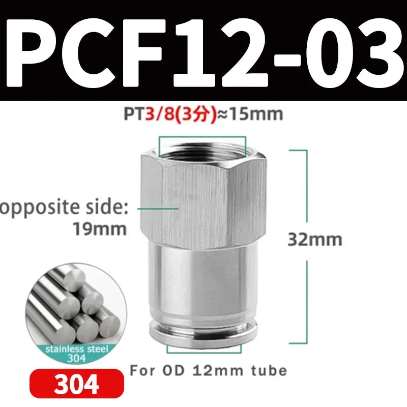 304 Stainless Steel Quick-Connect Air Hose Fittings - BSP 1/8",1/4",3/8",1/2 Pneumatic Pipe Connectors with Corrosion Resistance
