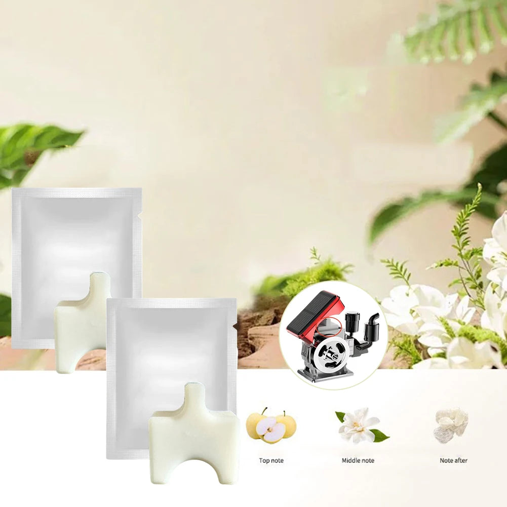 2/5 PCS Diffuser  Solar Powered Rotating  Car Purifier Simulated  Engine Scent Tablet Car Aromatherapy  Machine Fragrant Tablet