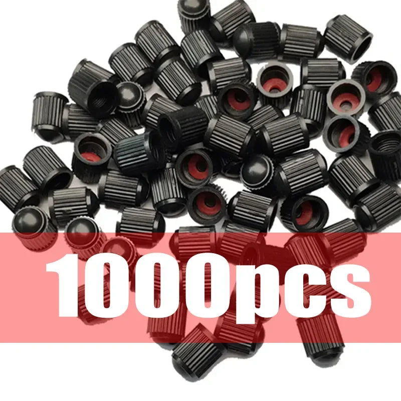 Car Tire Valve Plastic Black Bike Tyre Valve 1000/4PCS Caps with O Seal Ring Dome Shape Dust Valve for Car Bicycles Motorcycles