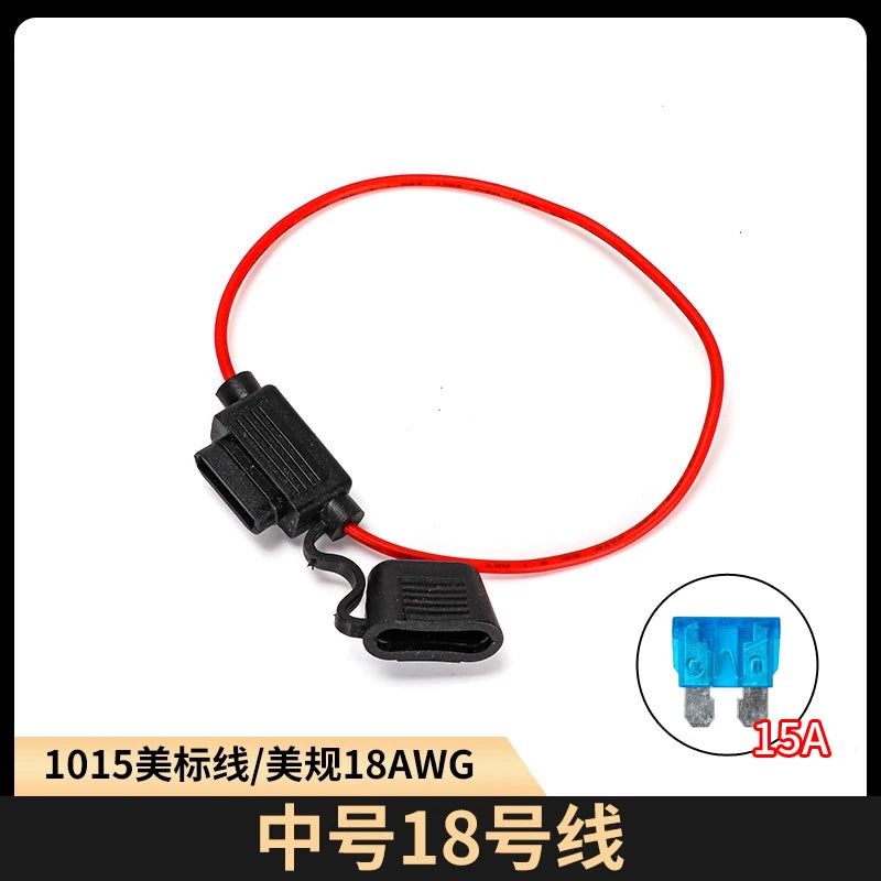Automobile waterproof fuse box, car modified fuse socket, fuse holder with 30CM wire and fuse sheet
