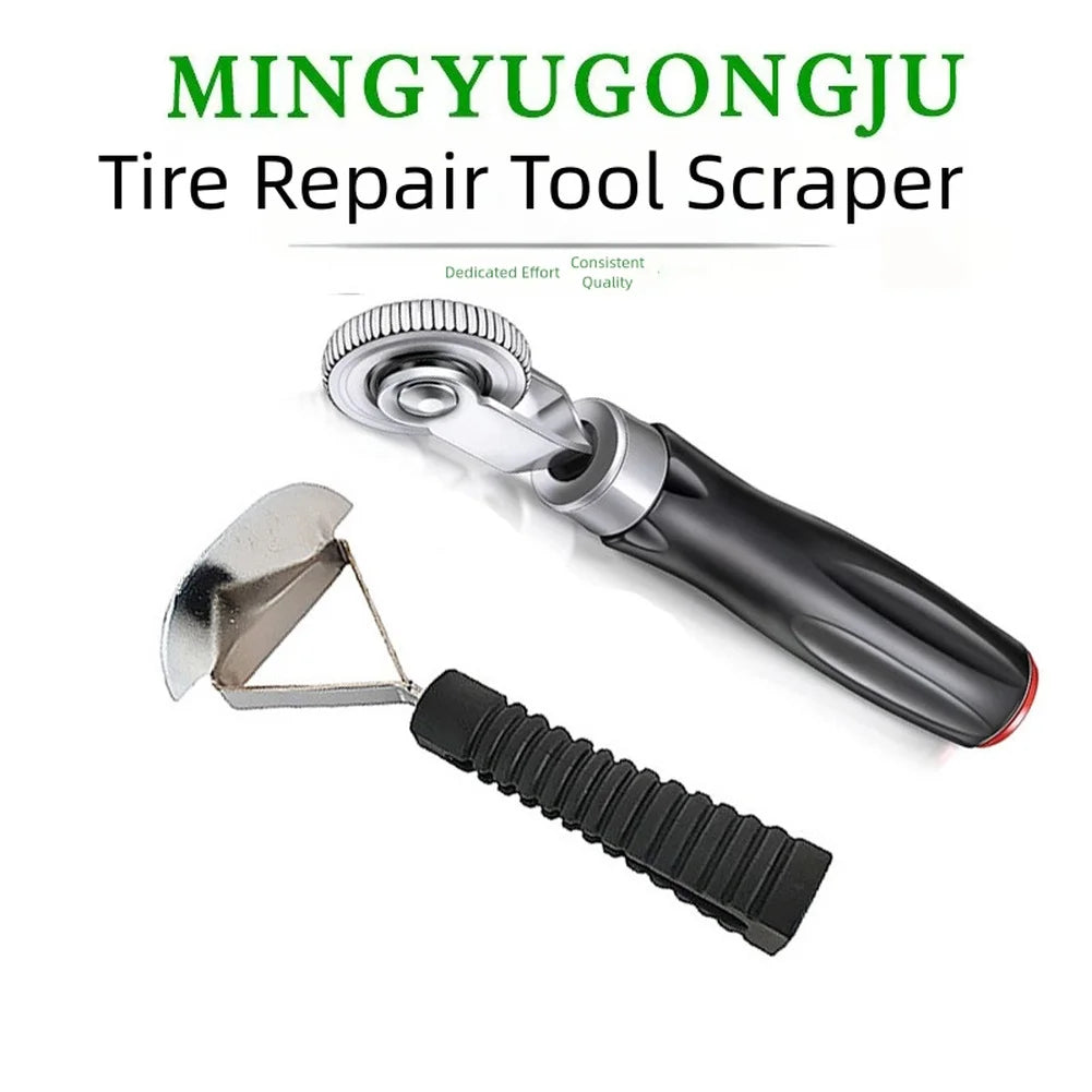 2pcs Car Tire Repair Tool Kit With  Tire Patch Roller Scraper For Patching Grinding And Cleaning Automotive Repair Tools