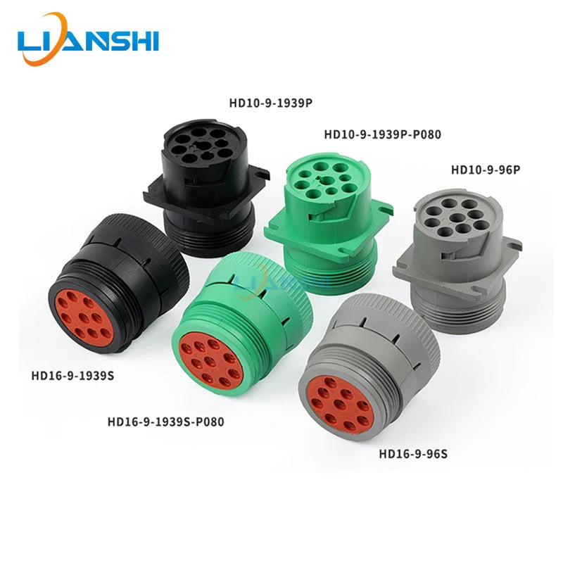 Suitable for Deutsch type connector 9-core diagnostic interface HD16-9-96S waterproof connector HD10-9-1939P-P080