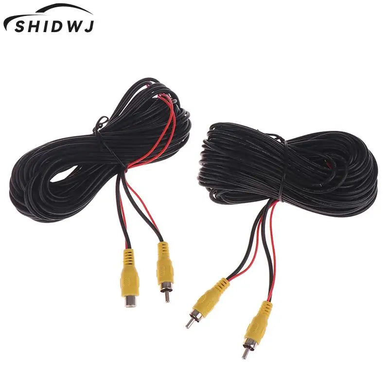 RCA Male Female Car Reverse Rear View Parking Camera Video Extension Cable Cord with Trigger Wire 5 10 15 20 Meters
