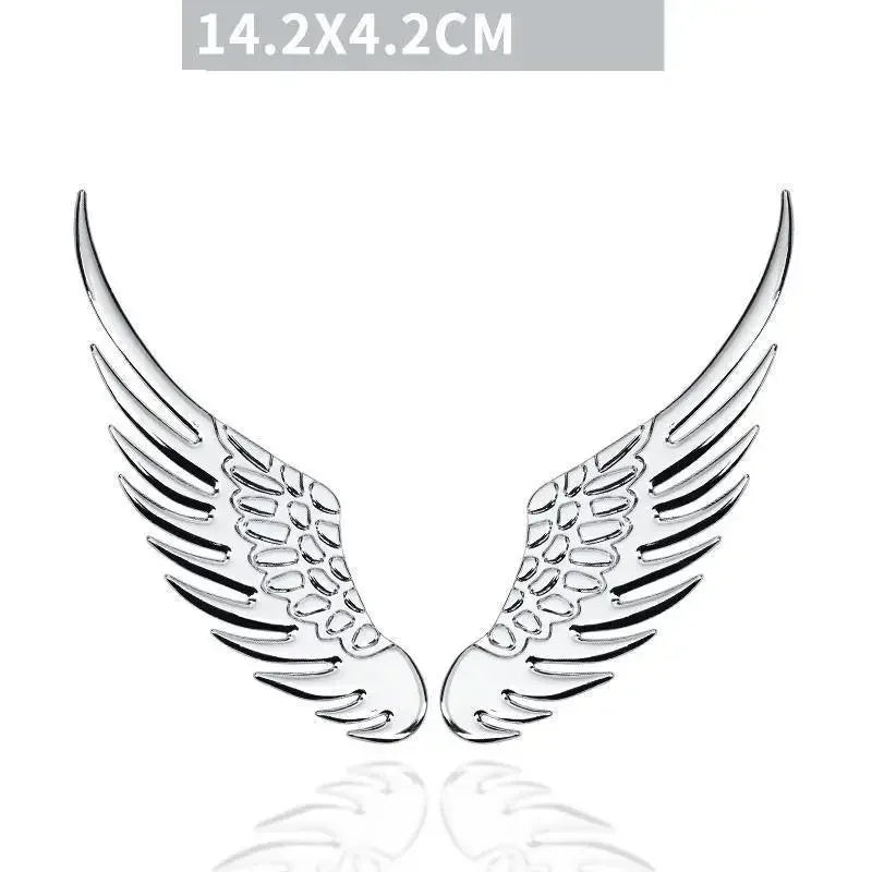 Car Decorative Wings, Three-dimensional Angel Wings Tail Stickers Metal Car Logo Personalized Decorative Car Stickers Amagi