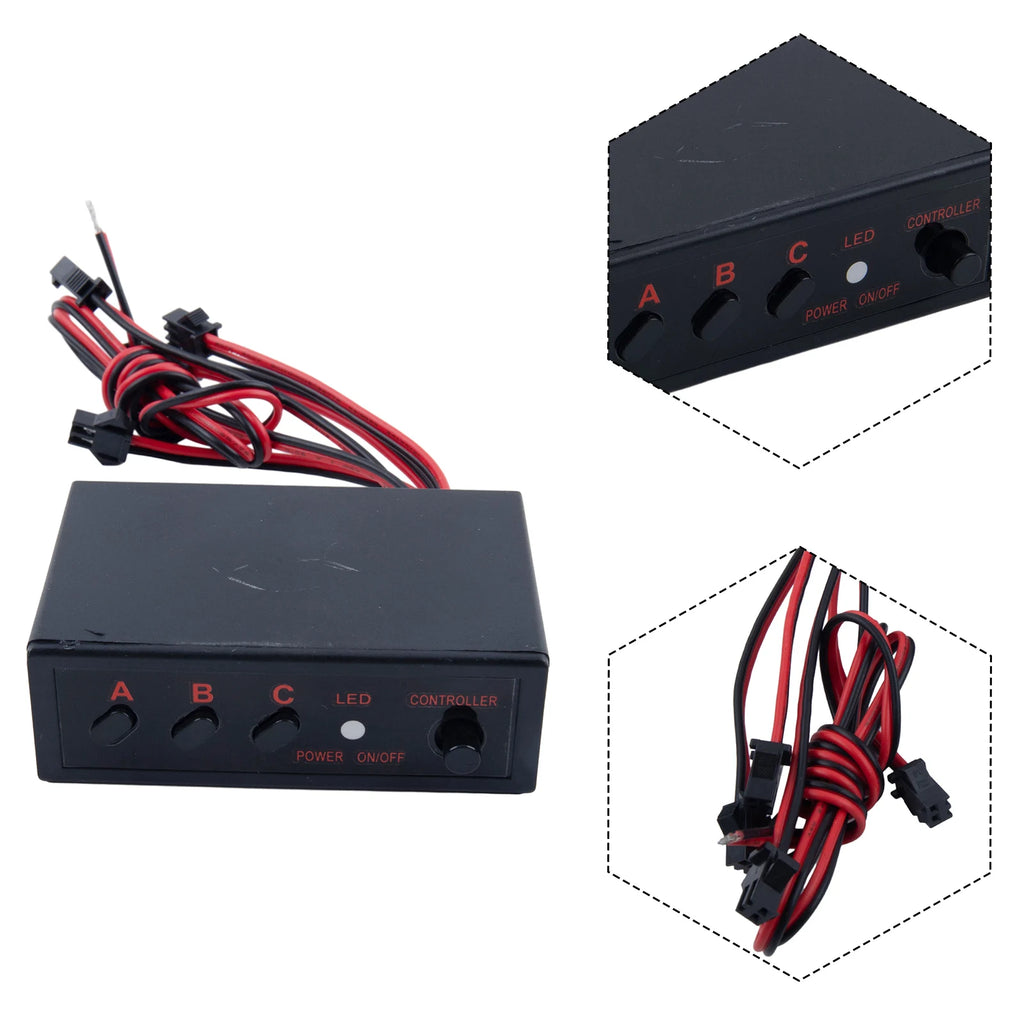 Auto 4 Ways LED Strobe Flash Light Lamp Flasher Flashing Controller Box 12V Car Accessories Controller Switch