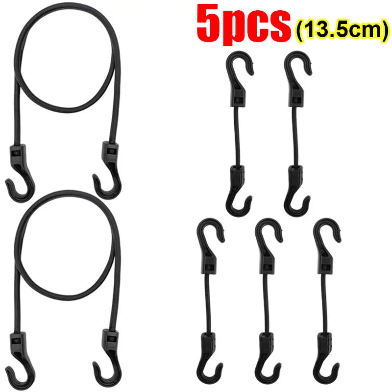 Heavy Duty Bungee Cords with Hooks Elastic Tie Down Straps for Car Roof Rack Motorcycle Luggage Cargo Net Camping Tent Rope