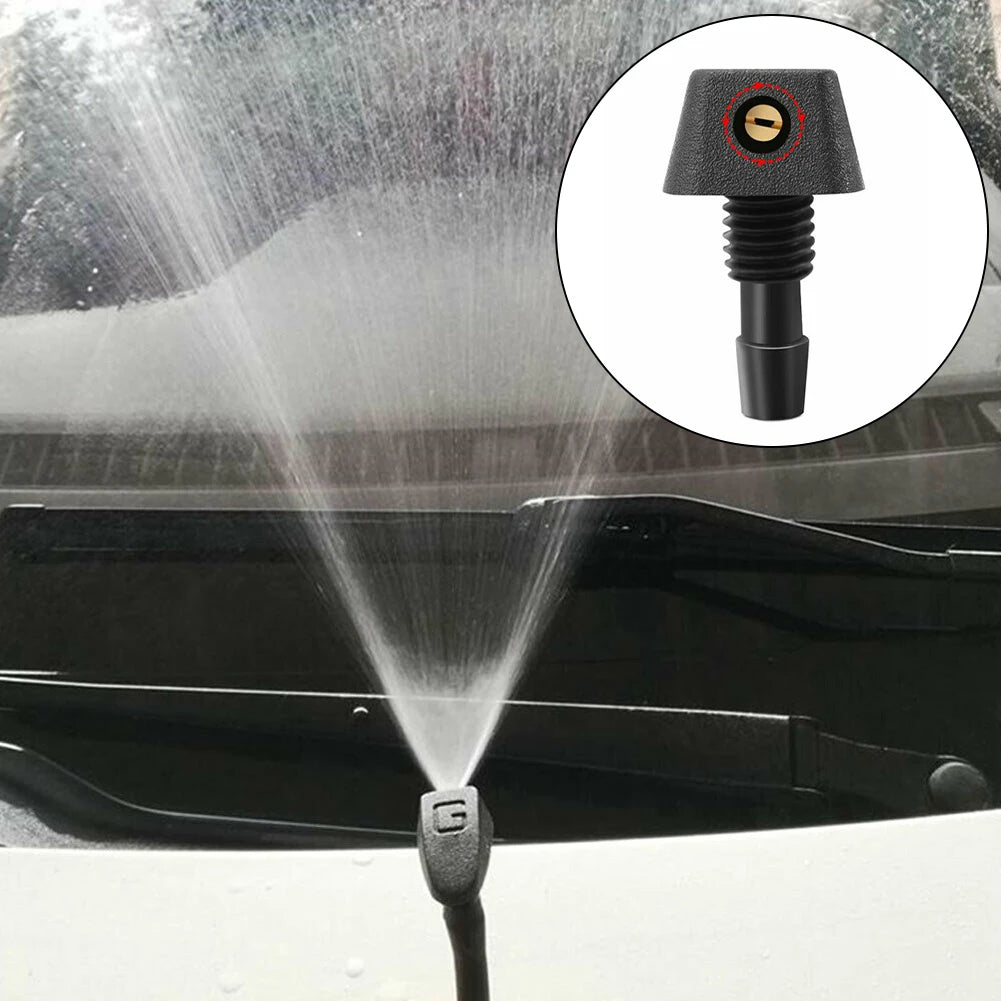 2Pcs Car Front Windshield Wiper Nozzle Car Fan-shaped Mist Windscreen Washer Water Spray Jets Nozzles Accessories
