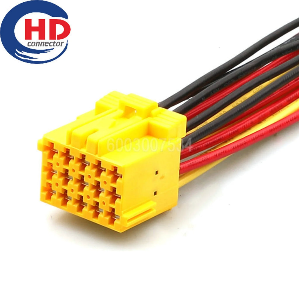 15 Pin Yellow Auto Power Amplifier Male Female Docking Plastic Housing Unsealed Socket  Wiring Harness 1-967628-3 1-967623-3