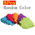 1/3/5PCS Microfiber Car Wash Double-faced Glove Soft Mesh Random Color Detailing Chenille Waterproof Mitt Car Cleaning Tool