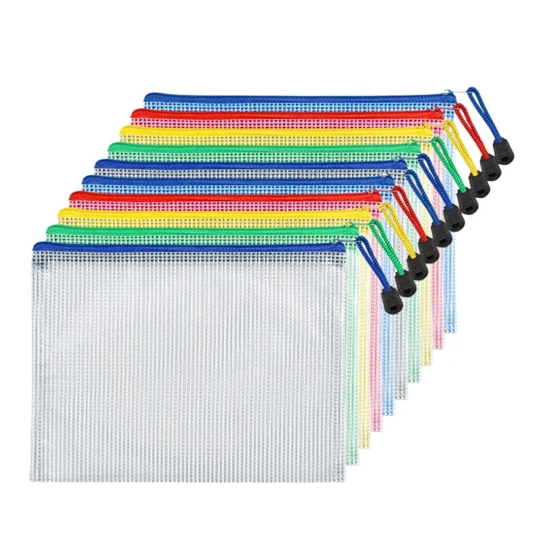 5/10/20pcs Mesh Zipper Bag Jigsaw Bag Zipper Bag for Organizing Classroom Organization Plastic Zipper Bag A4 Size Board Gam Amag