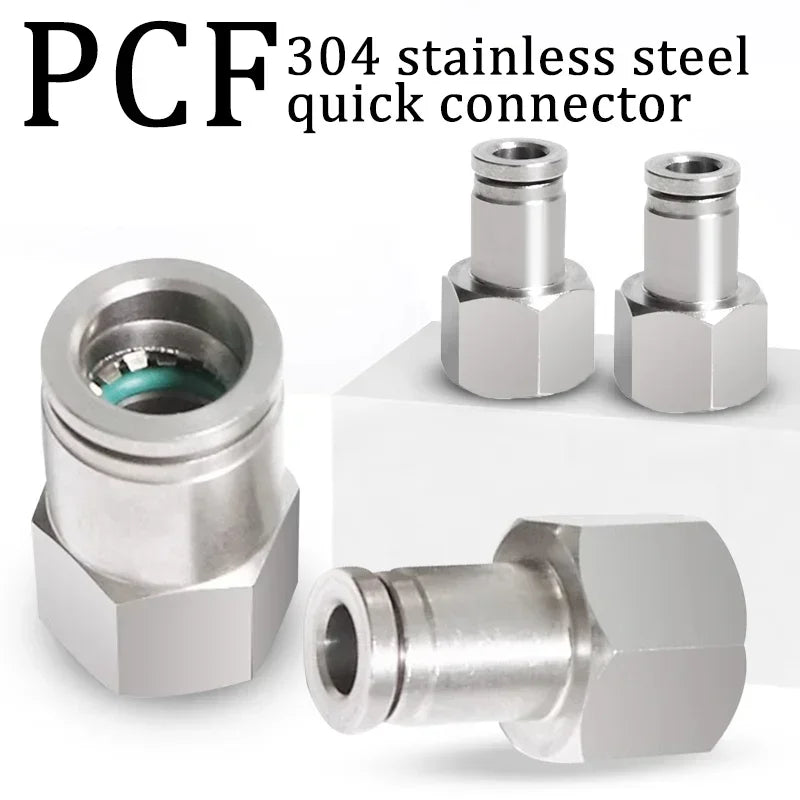 304 Stainless Steel Quick-Connect Air Hose Fittings - BSP 1/8",1/4",3/8",1/2 Pneumatic Pipe Connectors with Corrosion Resistance