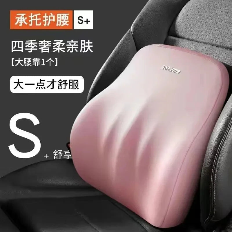 Car Lumbar Back Support Memory Foam Headrest Neck Lumbar Pillow Universal Soft Neck Pillows Seat Cushion Car Interior Accessorie