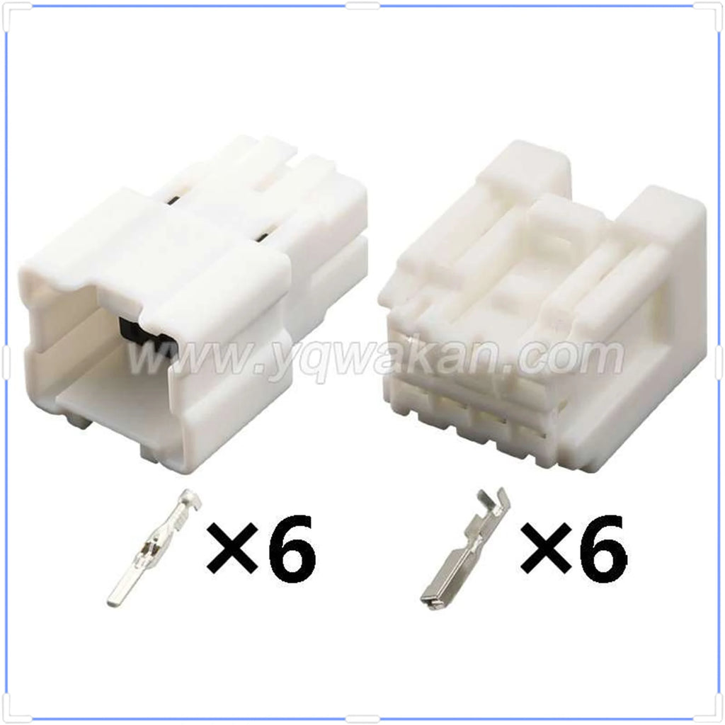 6-Pin Connector Unsealed 2.2mm Male Female Connector Automobile Wire Harness Cable Plug for Nissan sylphy 6098-6947 6098-6970