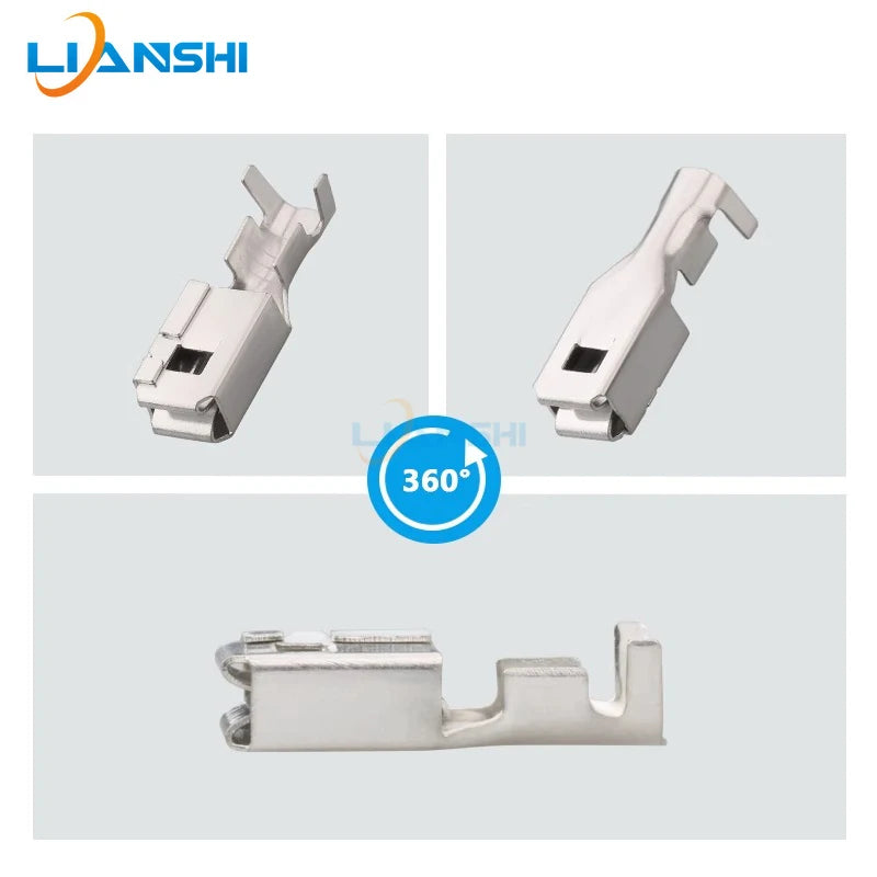 100pcs of wire harness connector terminals, 6.3 series pins, socket inserts, automotive spring pieces DJ624B-D6.3B