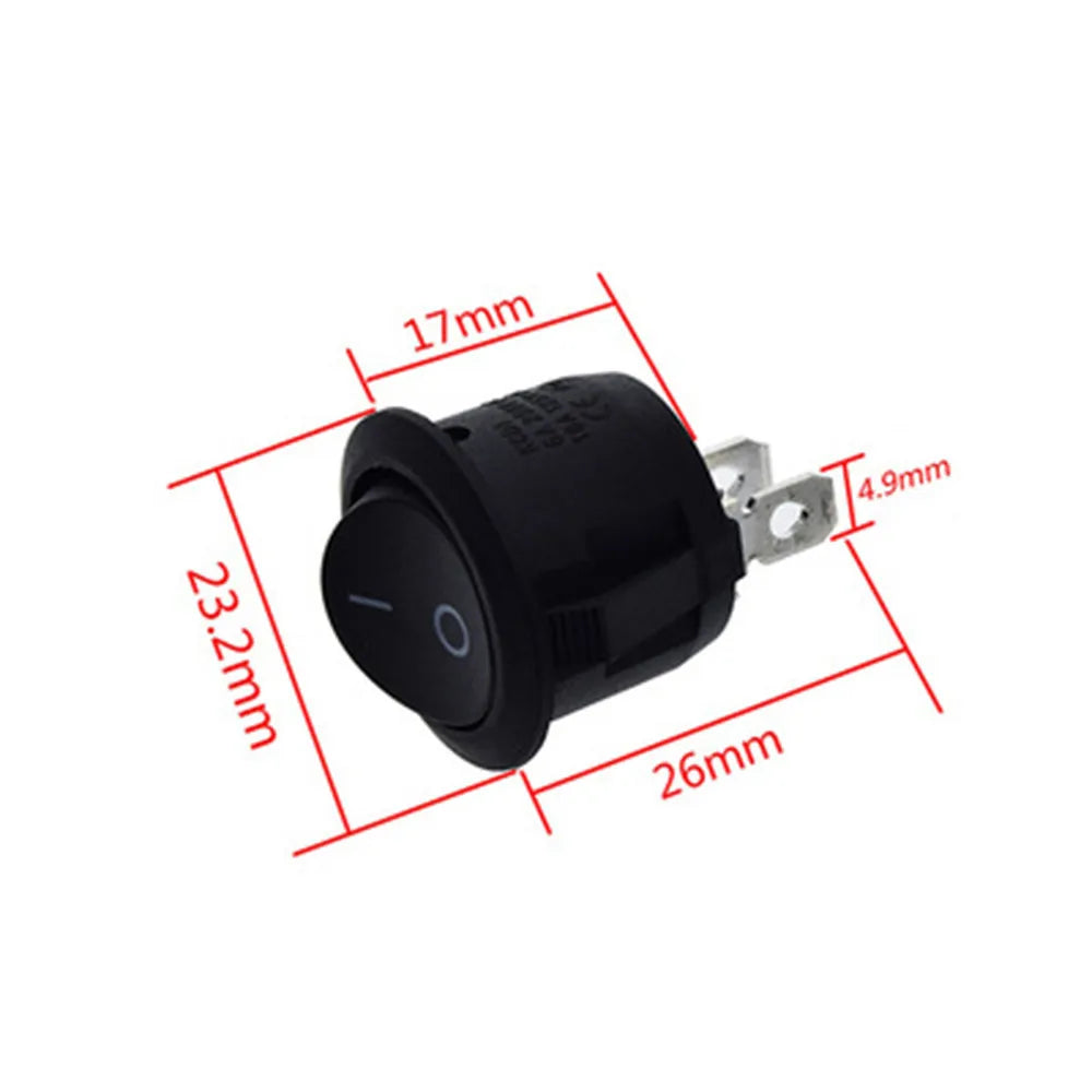 10PCS 12V Round Rocker Switch ON/OFF 2 Pin SPST Camper Van Caravan Motorhome For Car Auto Boat Household Appliances