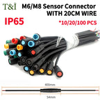 5/20/100 PCS M6 M8 Julet Sensor Waterproof Electric Bicycle Butt Joint Plug Male Female Ebike Display Cable Connector With Wire