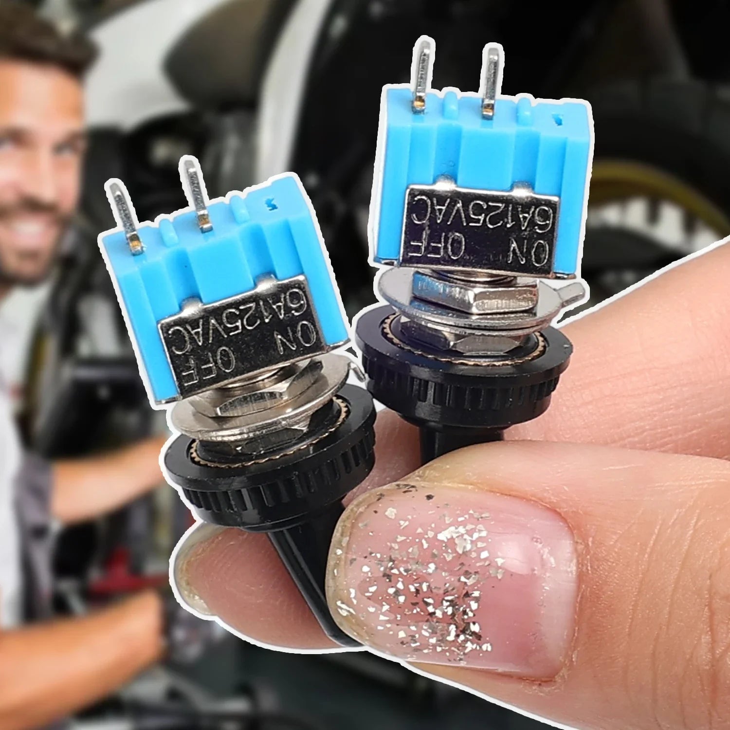 For Motorcycles Boat Supplies Accessory MT-S101 2 Pin 2 Position Mini Toggle Button Switch Blue Micro Toggle Switch Tool 1-10PCS