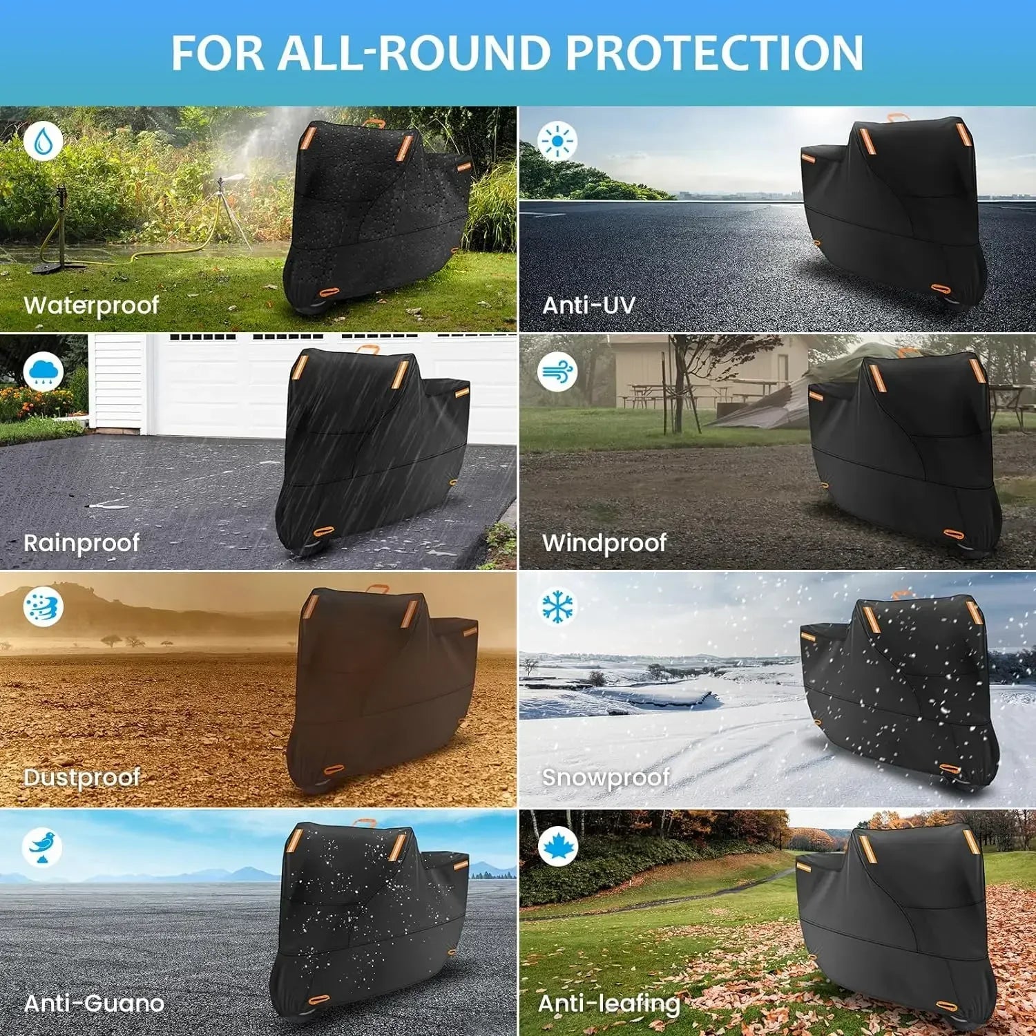 Motorcycle Cover Waterproof All Season Dustproof UV Protective Outdoor Indoor Scooter 210D 420D Wear-resistant Fabric Amagi