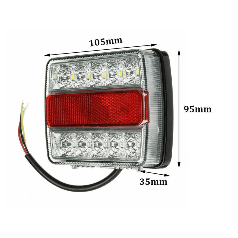 2Pcs Rear Submersible Trailer Tail Lights Kit Boat Marker Truck Waterproof Campers Trailer Taillights