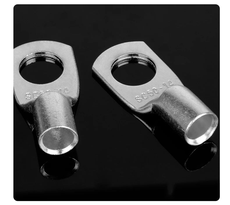 100pcs Copper Lug Ring Wire Connectors Cable Electric Crimp Terminal SC6-6 SC6-8 SC10-6 SC10-8 SC16-6 SC16-10 SC25-6 SC25-12