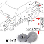 10/50pcs Car Fender Plastic Rivet Clip Car Wheel Arch Trim Clips Fastener Portable Plastic Rivet Glue Clip for BMW Mini R50 R53