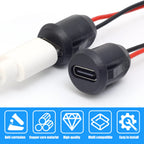 1-20pcs USB Connector Type-C Waterproof with Female Socket 2Pin Fast Charging Jack Charging Port USB-C Charger Plug Socket Tools