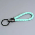 Trend Black Pink Color Braided Rope Car Keychain Fresh Ice Cream Color Key Pendant Sheep Pattern High Ring Leather Rope Amagi
