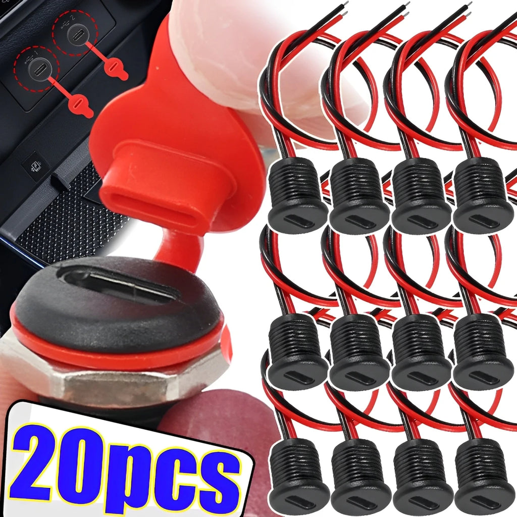 Type-C Female Chassis 2Pin Type-C Female Socket Connector Waterproof Jack Female Charging Port 3A USB-C Charger Plug Socket