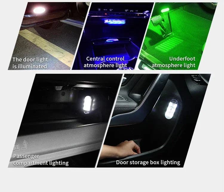 Car Interior Dome Light Finger Touch Sensor Mini LED Reading Lamp Roof Magnets USB Charging Atmosphere Dome Lamp Senser Tools Ne