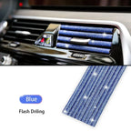 Car Vent Diamond Decorative Strip Fashion Luxury Car Air Conditioning Decoration Stripe Grille Sticker Accessories Amagi