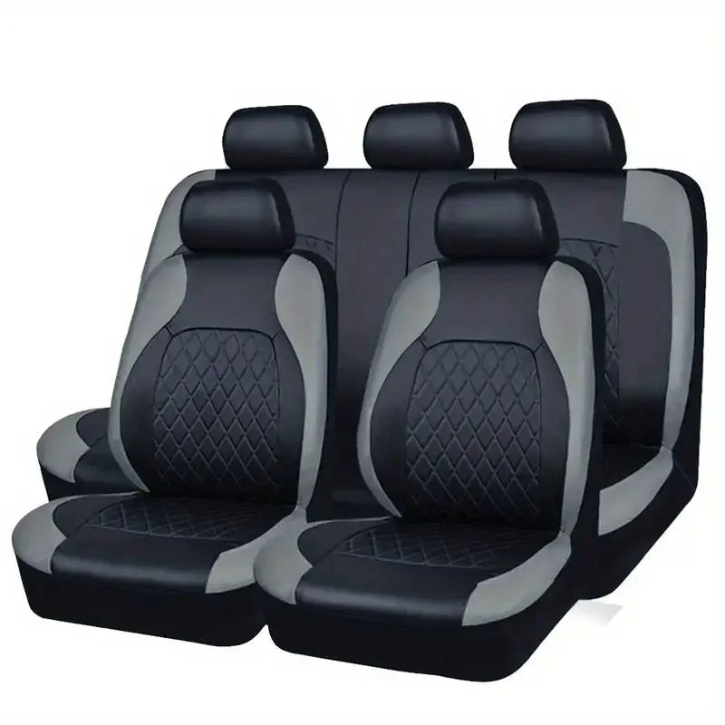 Luxury PU Leather Car Seat Cover Set Full Coverage Anti-Scratch Fits Sedan/SUV/Truck  Universal Protection Easy Installati amagi