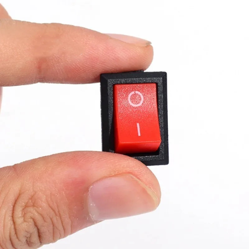 10/5Pcs Push Button Switch 2Pin 6A/250V KCD11-101 Mini Black Red White 21*15mm 2Pin ON/OFF SPST Rocker Switche Motorcycle Switch