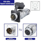 PLS20 WS20 TP20 Aviation Connector 20mm Opening Diameter 2-12 Pin Male Female Circular Plug Socket Metal Shell Waterproof IP67