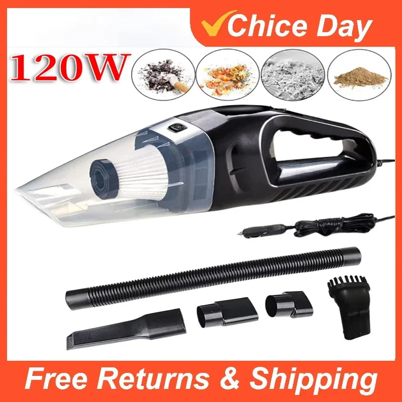 12V Car Vacuum Cleaner Portable 100W Handheld Portable Car Mounted Vacuum Cleaner Super SuctionWet AndDryDualUseCar Home Amagi