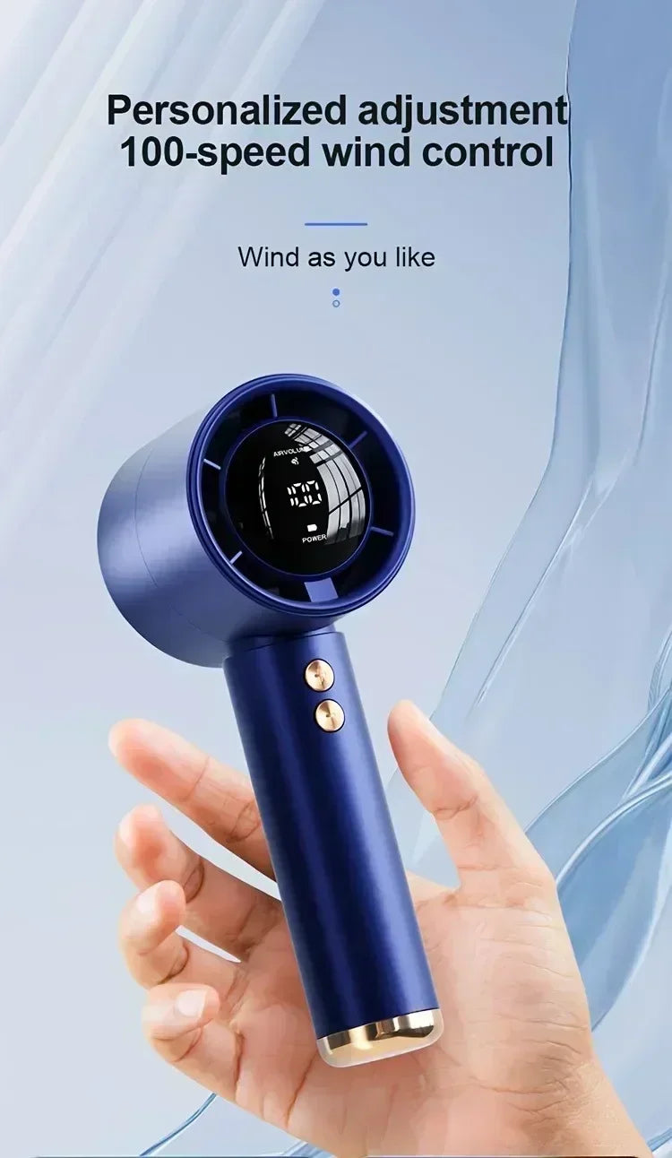 Motorcycle Portable Hand Fan 100 Wind Speeds Mini Turbo Handheld USB Rechargeable Highspeed Camping Cooling Electric Air Cooler