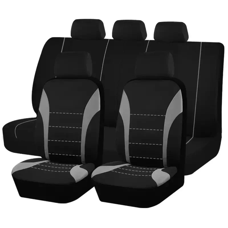 Auto Parts Car Seat Cover Polyester Fabric 5 Piece Set Four Season Universal Airbag Safe Truck Van Front/Rear Cushion amagi