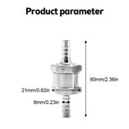 Fuel Non Return Check Valve 6/8/10/12mm Aluminium Alloy Petrol Fuel Line Way Aluminium 1 Way Fuel Line Check Valve