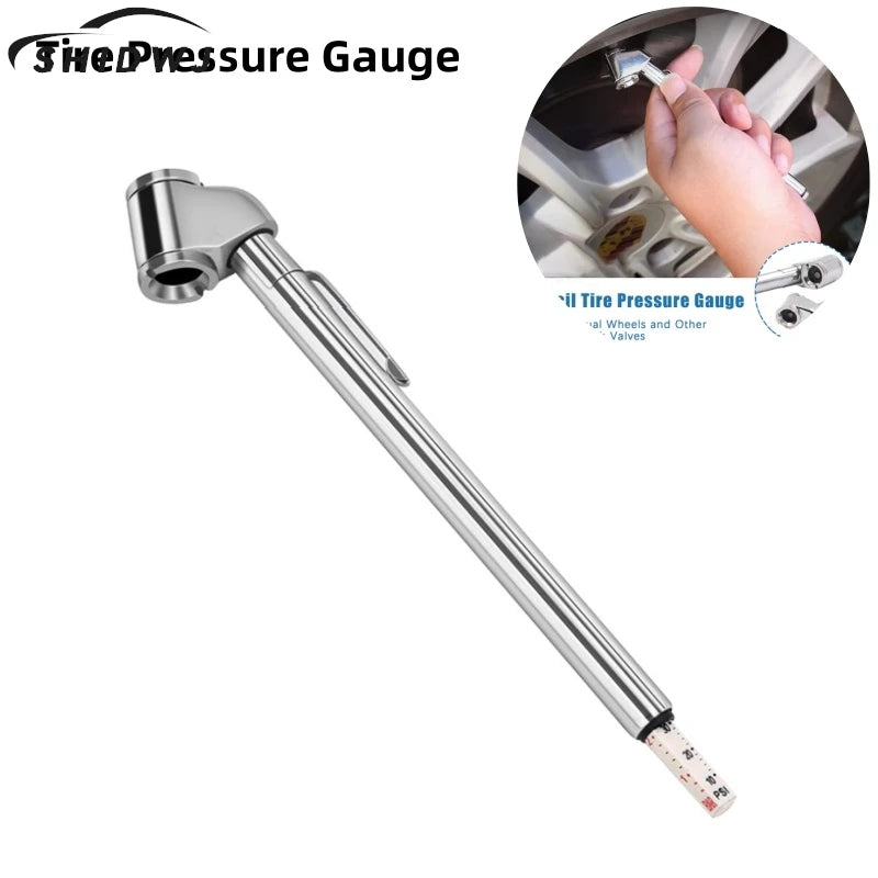 1Pcs Portable Car Tire Air Pressure Gauge 10-120 Psi Auto Truck Motorcycle Bike Tester Pen Shape Emergency Use Auto Accessories