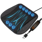 Cooling Car Seat Cushion with Adjustable Fan Breathable 3D Honeycomb Design All-Season Ventilated Auto Seat with Leather Surface
