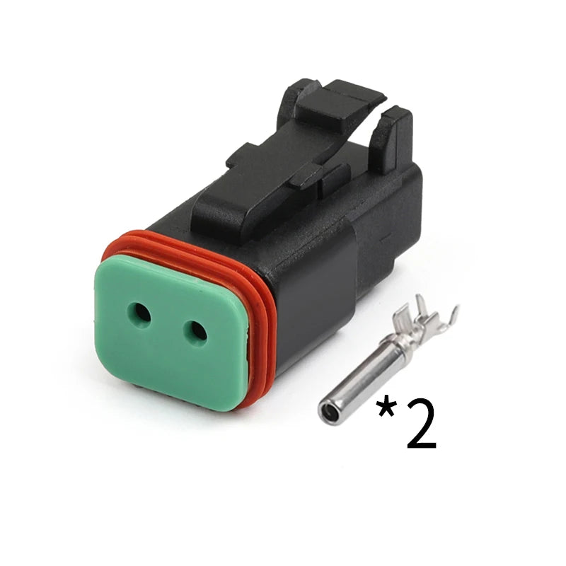5sets DT06-2S-E004 DT04-2P-E004 Deutsch type automotive waterproof connector 2p male busbar plug with terminal