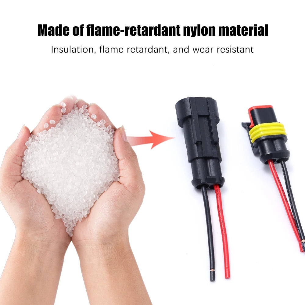 10 Pairs 2Pin Way Wire Harness Waterproof Electrical Auto Connector Male Female Car Plug Connector for Car Motorcycle Truck