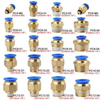 5PCS PC Pneumatic Quick Connector - 4-12mm Push In Fitting for 1/8" 1/4" 3/8" 1/2" BSPT Thread Air Hose & Tube,Industrial Use
